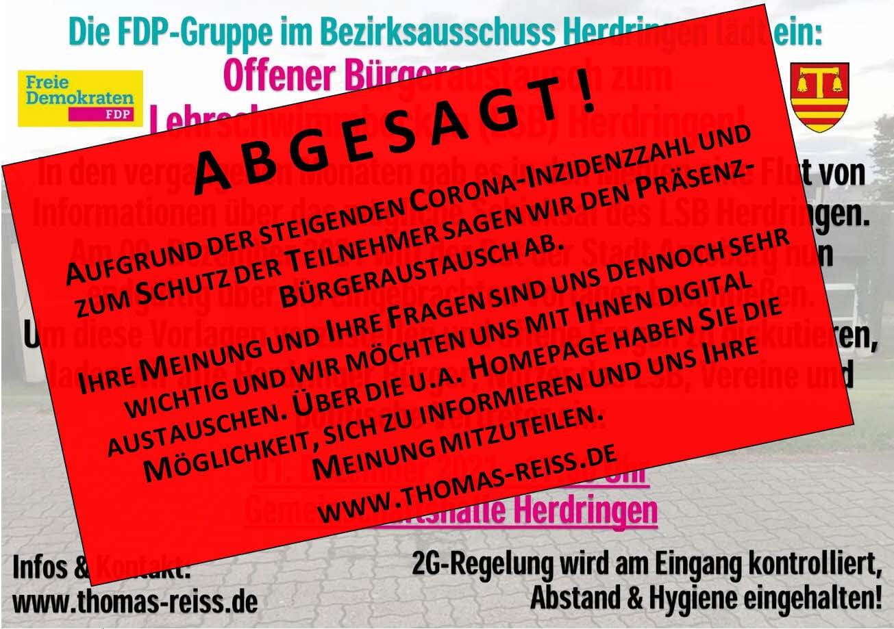 Abgesagt: Offener Bürgeraustausch zum Lehrschwimmbecken Herdringen